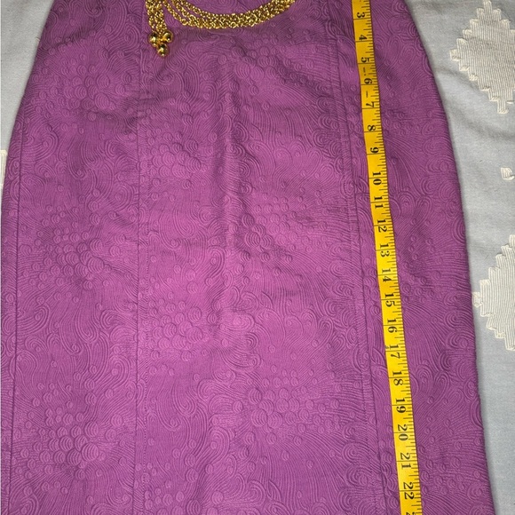 Milly Of New York Elegant Purple Skirt with Gold Accents. #236 - Picture 15 of 16
